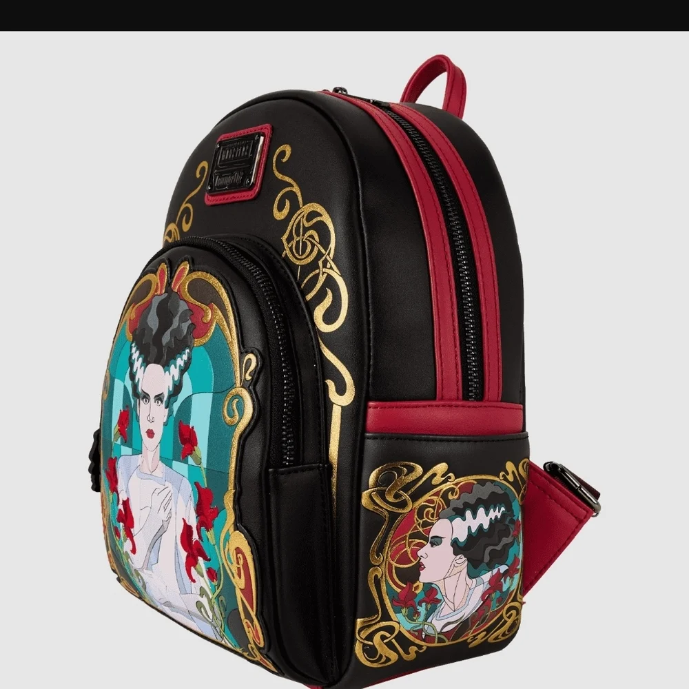 LOUNGEFLY Universal Monsters Bride Of Frankenstein Stained Glass Mini Backpack